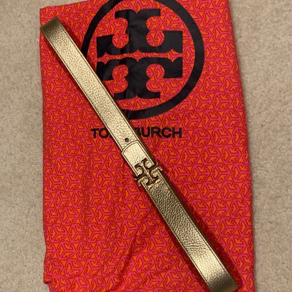 Tory Burch reversible belt (gold/brown) small/xs - Picture 4 of 5